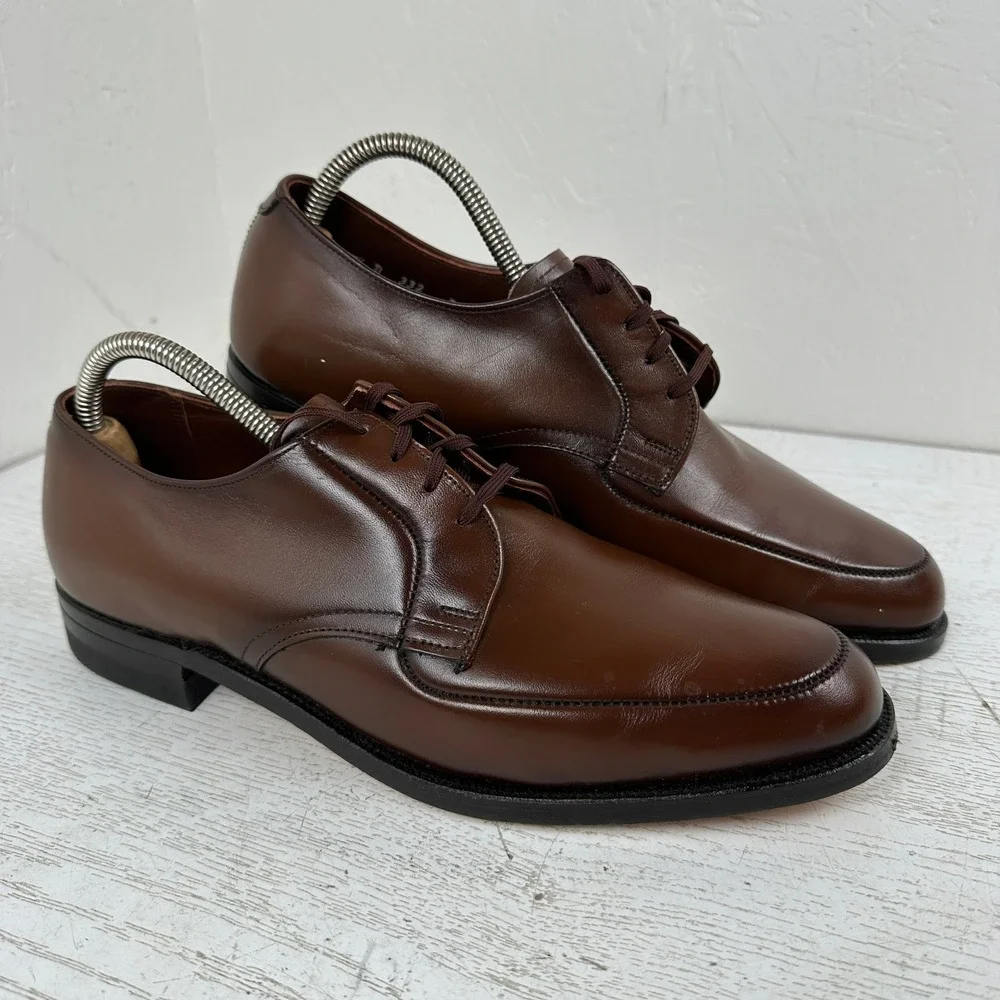 Mason Shoes Velvet-eez Mens Brown Leather Apron Toe‎ Derby Dress Shoes Excellent